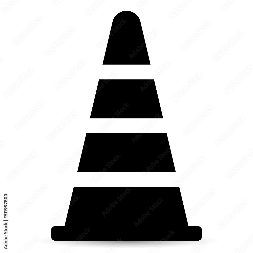 Traffic cone icon isolated on a white background. Traffic cone icon isolated on a white background.