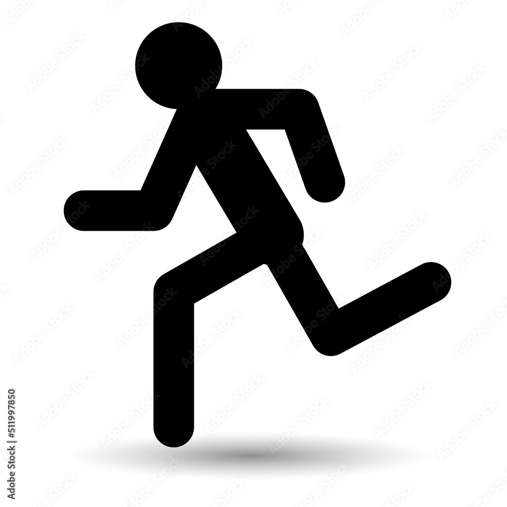 Running Man icon isolated on a white background. Running Man icon isolated on a white background.