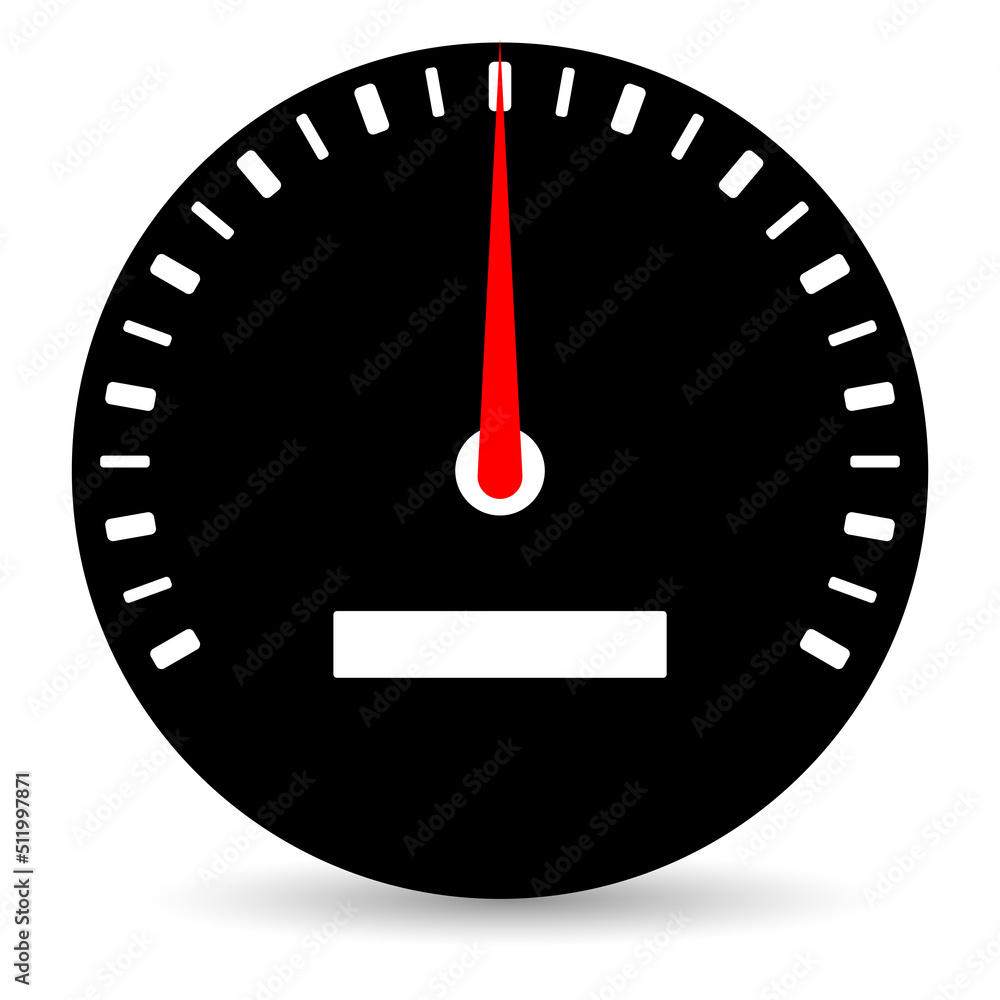 Speedometer vector icon isolated on a white background. Speedometer vector icon isolated on a white background.