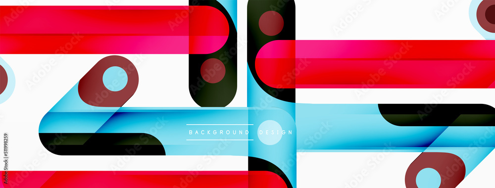Obraz premium Colorful dynamic stripe composition. Lines geometric creative abstract background for wallpaper, banner or landing