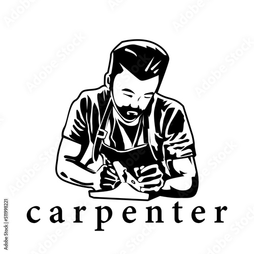 carpenter illustration logo icon design vector