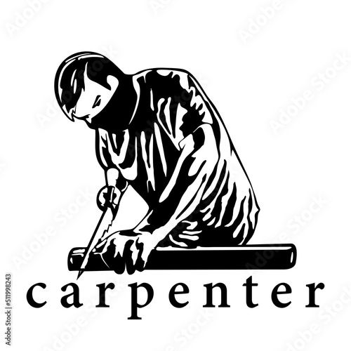 carpenter illustration logo icon design vector
