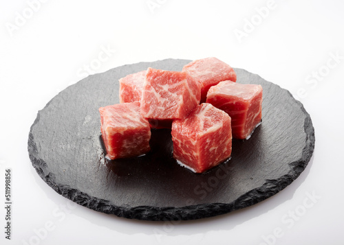 Delicious Chinese food, raw wagyu beef