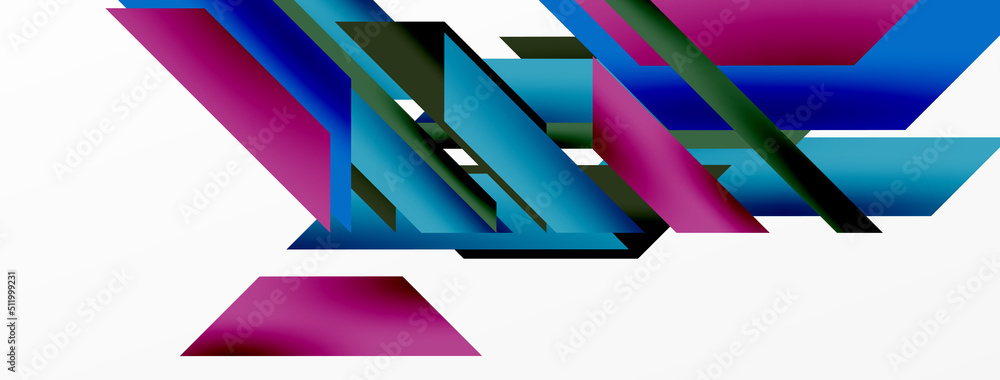 Minimal geometric abstract background. Dynamic 3d lines composition. Trendy techno business template for wallpaper, banner, background or landing Minimal geometric abstract background. Dynamic 3d lines composition. Trendy techno business template for wallpaper, banner, background or landing