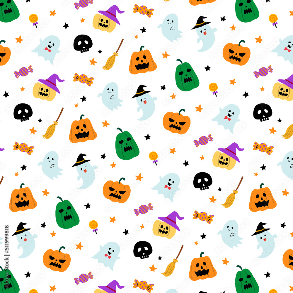 ハロウィンのイラストのパターン ハロウィンのイラストのパターン