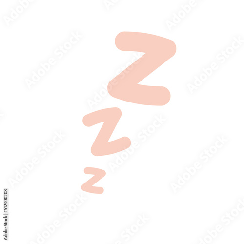Symbol of sleep. Flying letter Z. Comic book element.