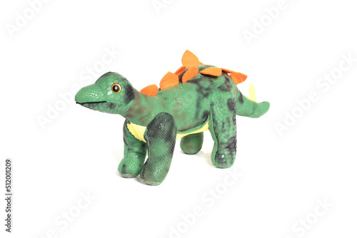Plush toy dragon isolated on white background