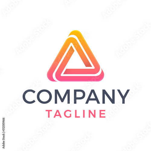 Abstract geometric triangle gradient sporty delta logo