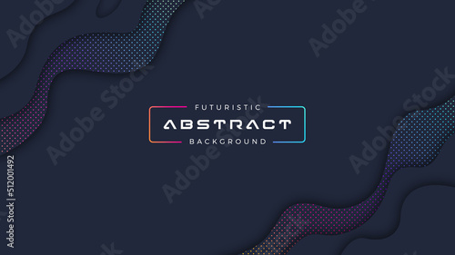 Abstract paper cut relief futuristic dark with vivid gradient pattern effect