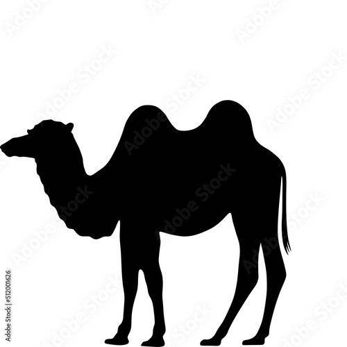 Plain black camel icon vector illustration
