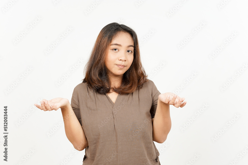 Doubt Confused, Don't know Gesture of Beautiful Asian Woman Isolated On White Background Doubt Confused, Don't know Gesture of Beautiful Asian Woman Isolated On White Background