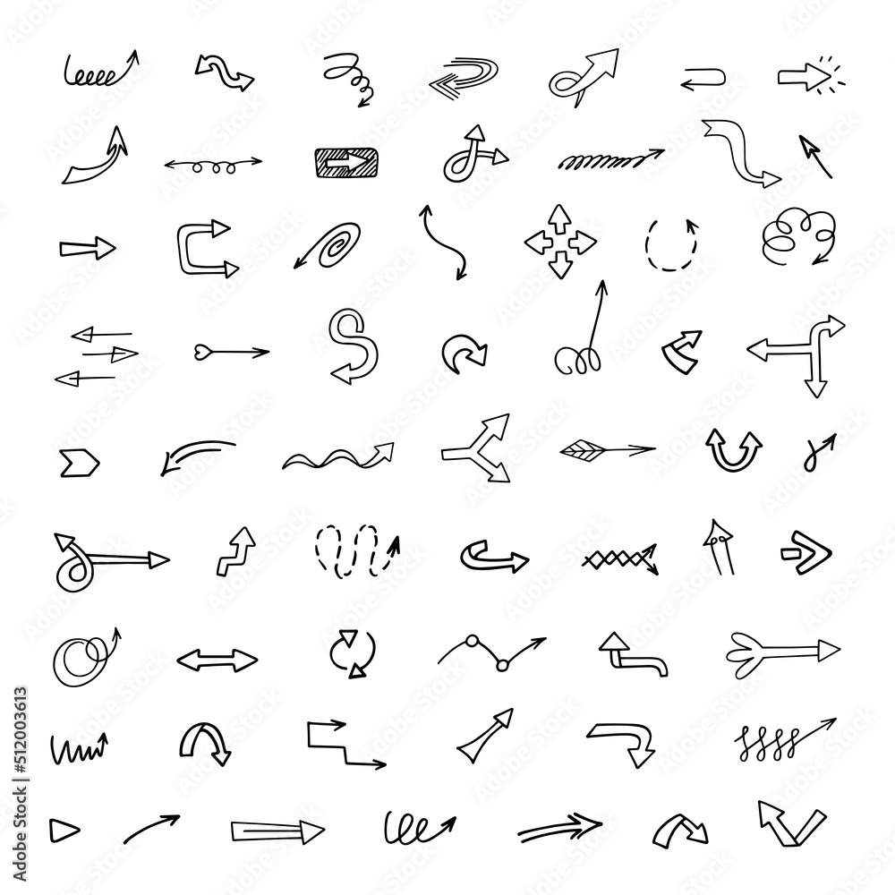 Vector set of hand drawn arrows, elements for presentation Vector set of hand drawn arrows, elements for presentation