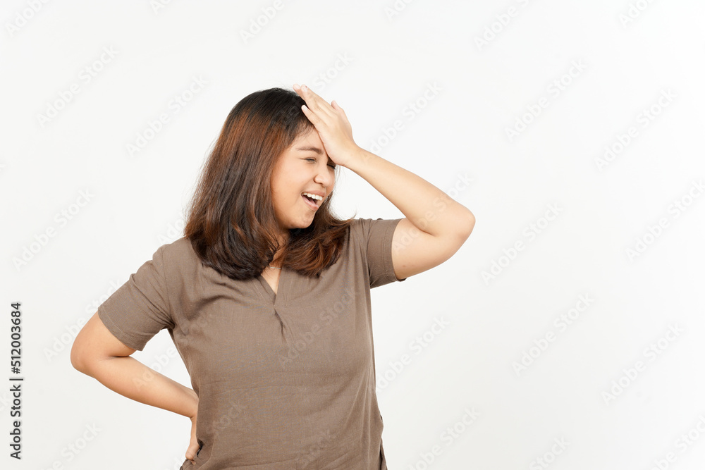 Forget something gesture of Beautiful Asian Woman Isolated On White Background Forget something gesture of Beautiful Asian Woman Isolated On White Background