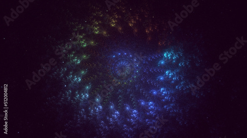 Fototapeta Naklejka Na Ścianę i Meble -  3D rendering abstract multicolor fractal light background
