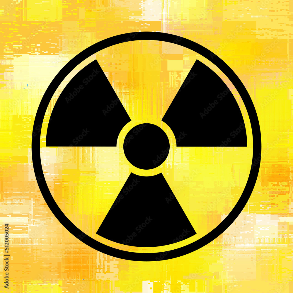 Fototapeta premium Nuclear radiation symbol on grunge wall. Vector background