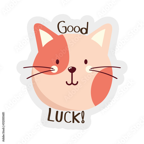 good luck cat sticker