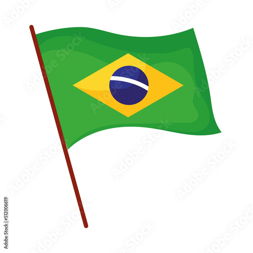 brazil flag in pole