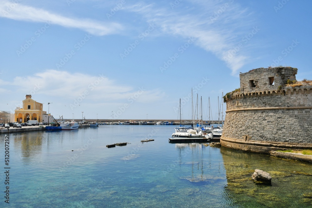 The castle on the port of the old town of Gallipoli, in the province of Lecce, Italy.