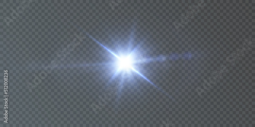 Sun, star, flare png.Bright light effect with rays and highlights for vector illustration.