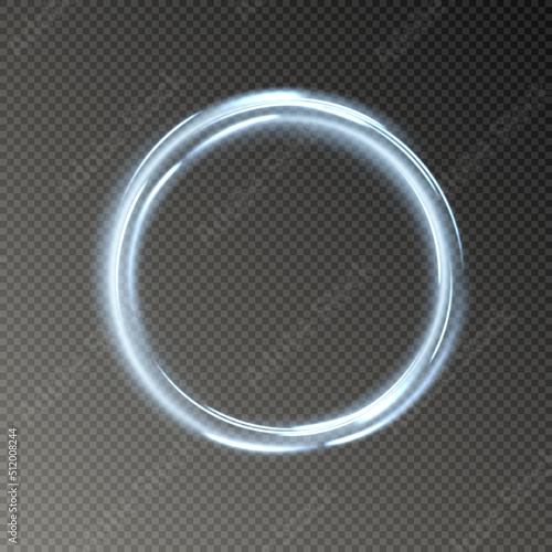 Vector circular light beam isolated on transparent background. Glowing neon light effect. Vector illustration. Glowing ellipse line. lighting png