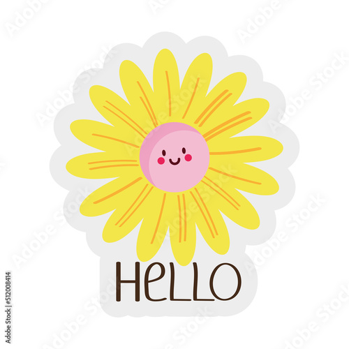 hello flower sticker