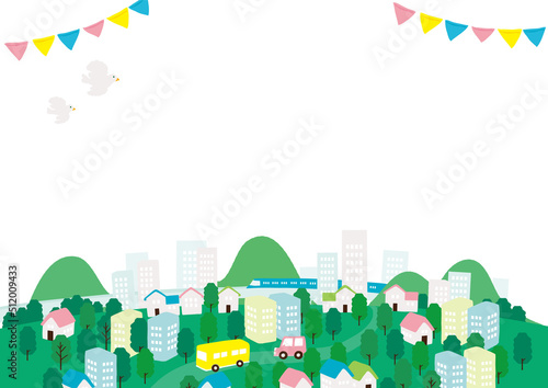 街並み　背景イラスト