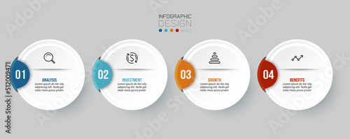 Infographic template business concept with step.