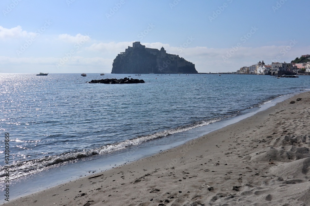 Ischia - Castello Aragonese dalla Spiaggia dei Pescatori