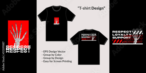Rescpect typography style streetwear with futuristic theme design vector for tshirt hoodie and merchandise 