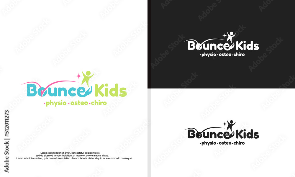 logo illustration vector graphic of kids care in modern and fun style.