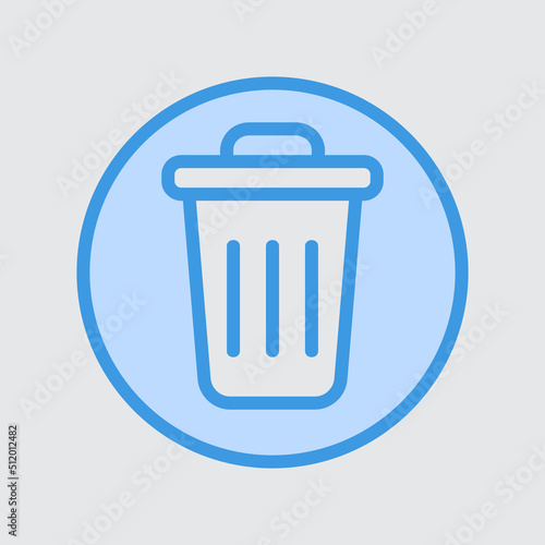 Delete icon in blue style about user interface, use for website mobile app presentation