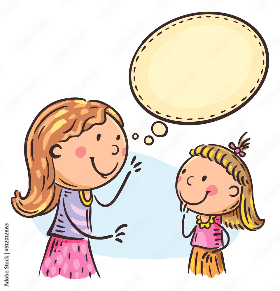 Illustration of family scenes with speech bubbles Illustration of family scenes with speech bubbles