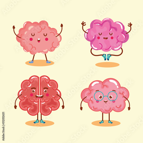four brains storming icons