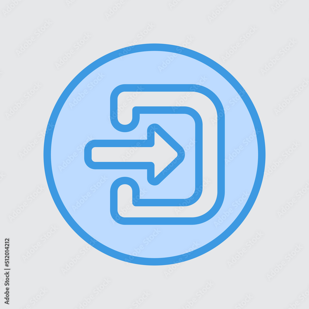 Log in icon in blue style about user interface, use for website mobile app presentation Log in icon in blue style about user interface, use for website mobile app presentation