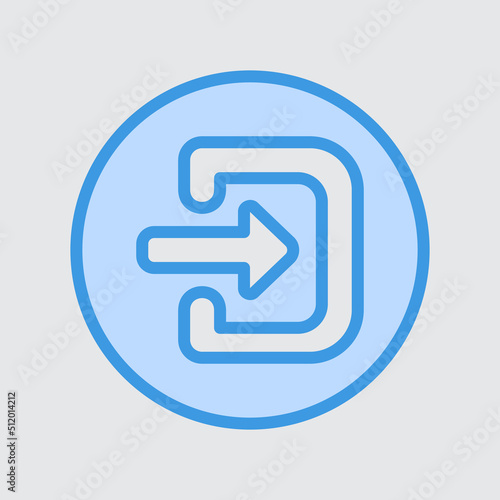 Log in icon in blue style about user interface, use for website mobile app presentation