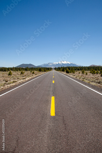 Long road off into the distance towards the horizon in the USA  © wayne