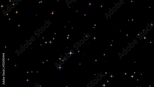 虹色のキラキラエフェクト映像素材