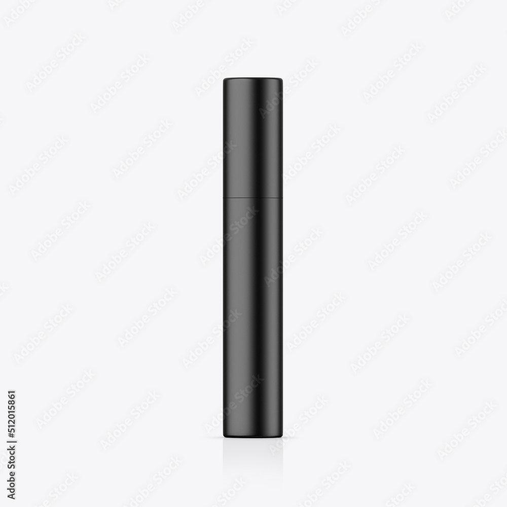 Eyeliner tube with box mockup isolated on white background, Mascara tube mockup for branding and promotion, 3d render illustration Eyeliner tube with box mockup isolated on white background, Mascara tube mockup for branding and promotion, 3d render illustration