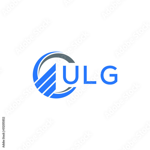 ULG Flat accounting logo design on white background. ULG creative initials Growth graph letter logo concept. ULG business finance logo design. 