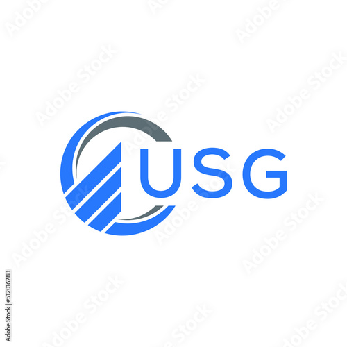 USG Flat accounting logo design on white background. USG creative initials Growth graph letter logo concept. USG business finance logo design.
