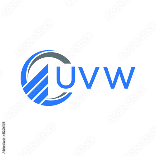 UVW Flat accounting logo design on white background. UVW creative initials Growth graph letter logo concept. UVW business finance logo  design. photo