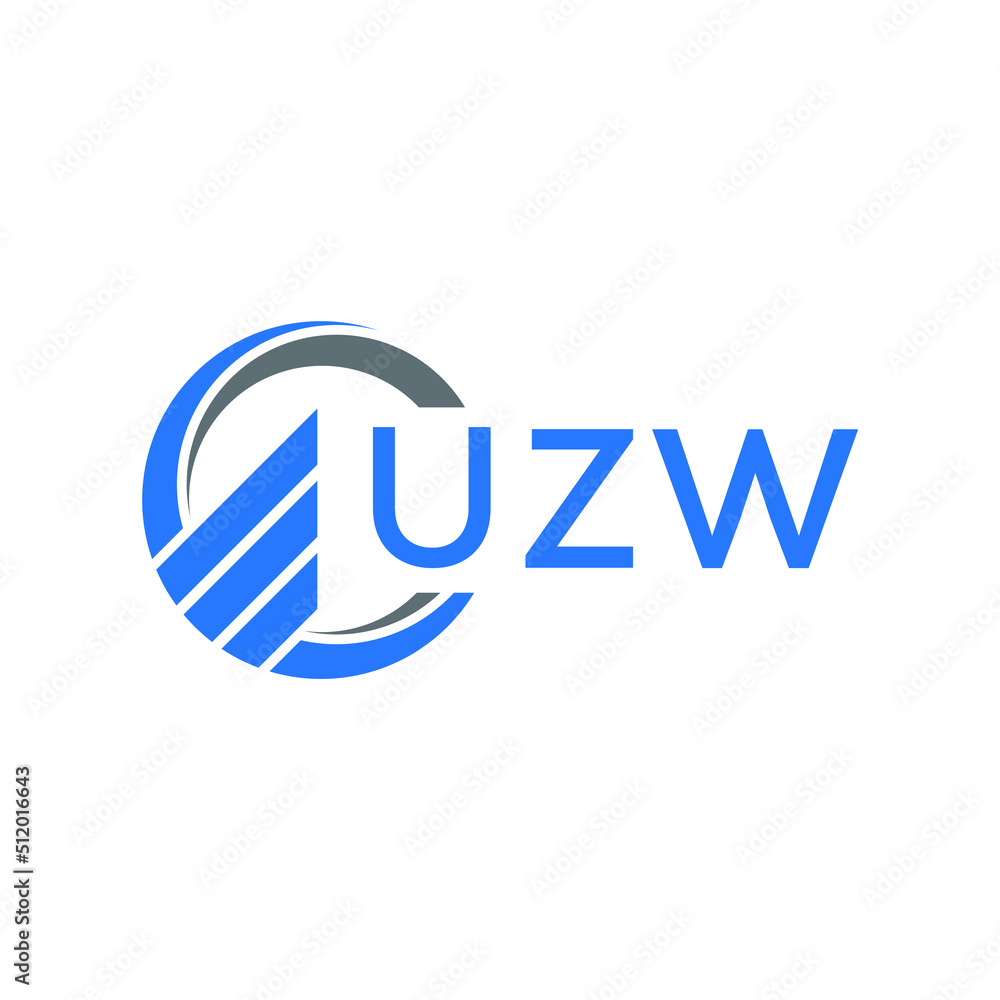 UZW Flat accounting logo design on white background. UZW creative initials Growth graph letter logo concept. UZW business finance logo design. UZW Flat accounting logo design on white background. UZW creative initials Growth graph letter logo concept. UZW business finance logo design.