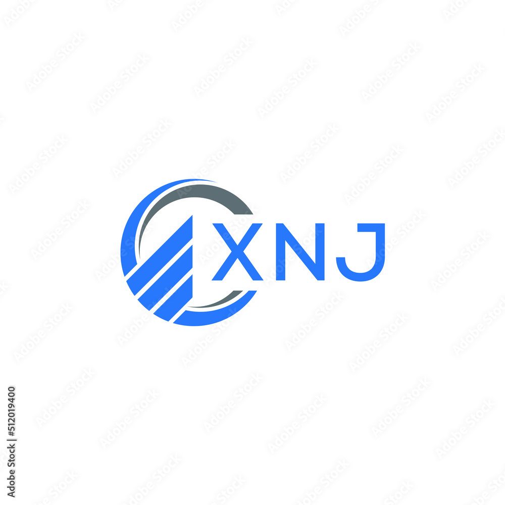 XNJ Flat accounting logo design on white background. XNJ creative initials Growth graph letter logo concept. XNJ business finance logo design. XNJ Flat accounting logo design on white background. XNJ creative initials Growth graph letter logo concept. XNJ business finance logo design.
