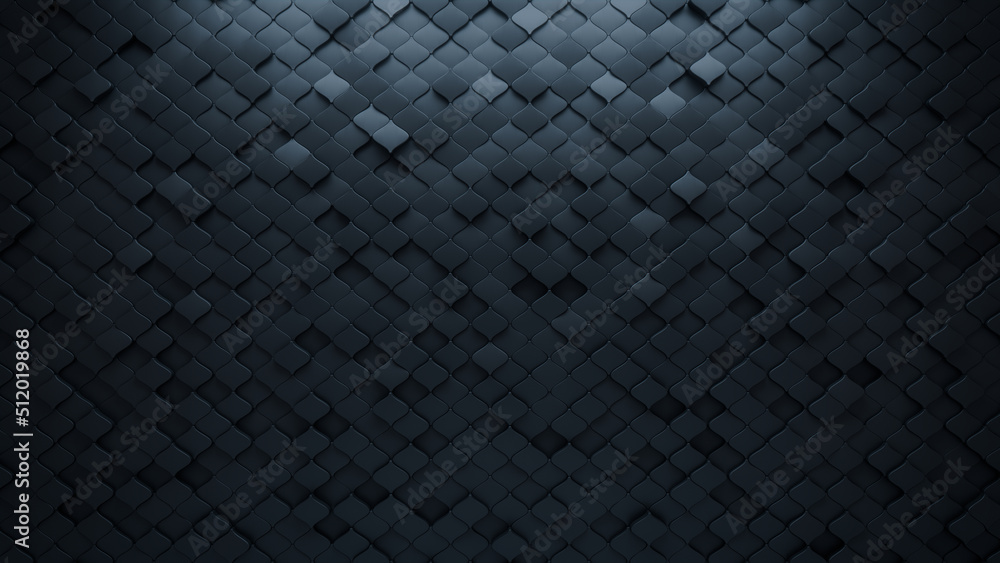 Arabesque, Futuristic Wall background with tiles. Black, tile Wallpaper with Polished, 3D blocks. 3D Render Arabesque, Futuristic Wall background with tiles. Black, tile Wallpaper with Polished, 3D blocks. 3D Render