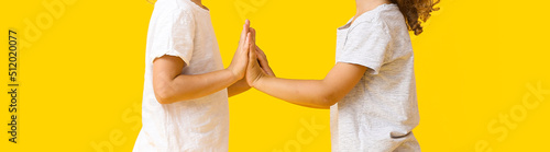 Cute little girls playing o...