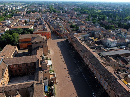 aerial view of Carpi town. Carpi, Modena, Emilia Romagna, Italy