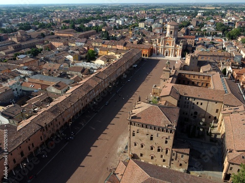 aerial view of Carpi town. Carpi, Modena, Emilia Romagna, Italy