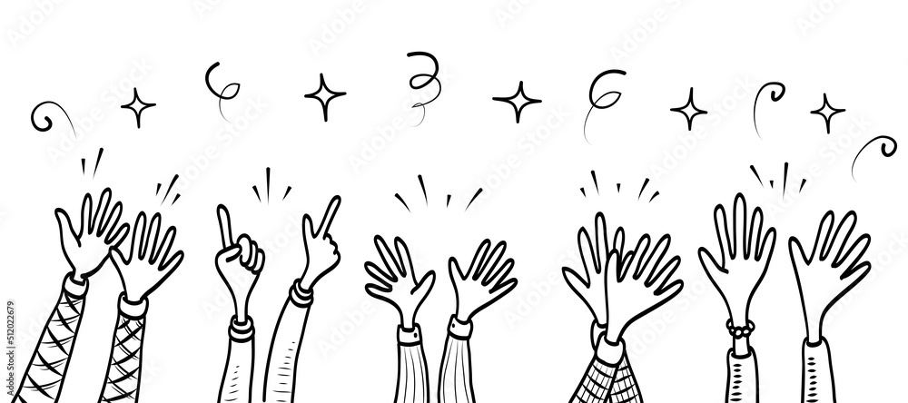 Applause hand draw. Vector illustration. Applause hand draw. Vector illustration.
