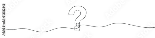 Question mark linear background. One continuous line drawing of question mark. Vector illustration. Question mark isolated photo