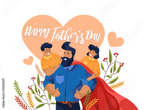 Happy Father Day greeting card or vector banner.